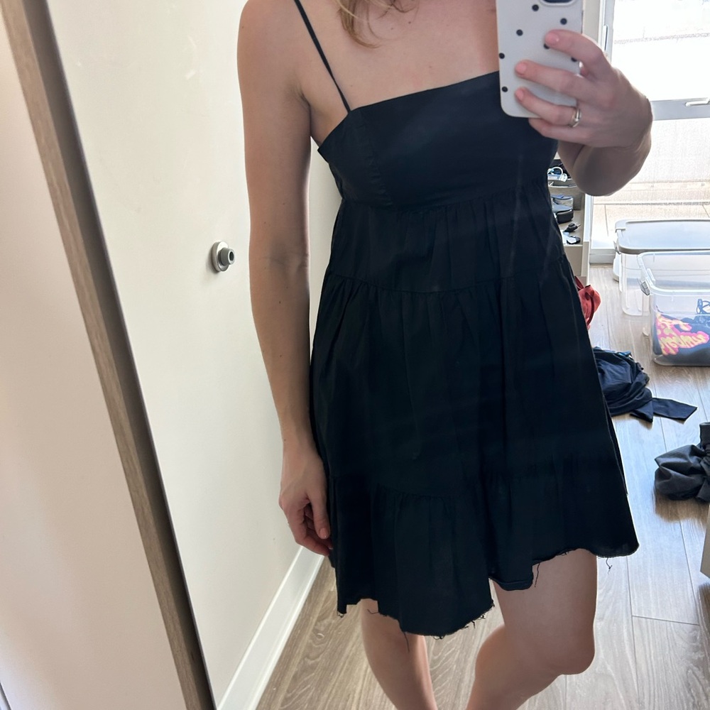 Levi's Black Spaghetti Strap Tiered Mini Dress